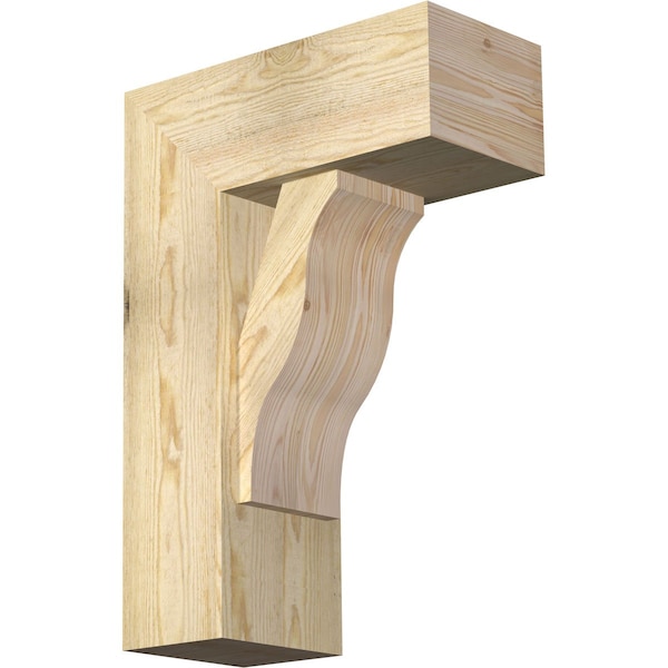 Ekena Millwork Funston Block Rough Sawn Bracket w/ Offset Brace, Douglas Fir, 8"W x 18"D x 26"H BKT0806X18X26FST05RDF - main